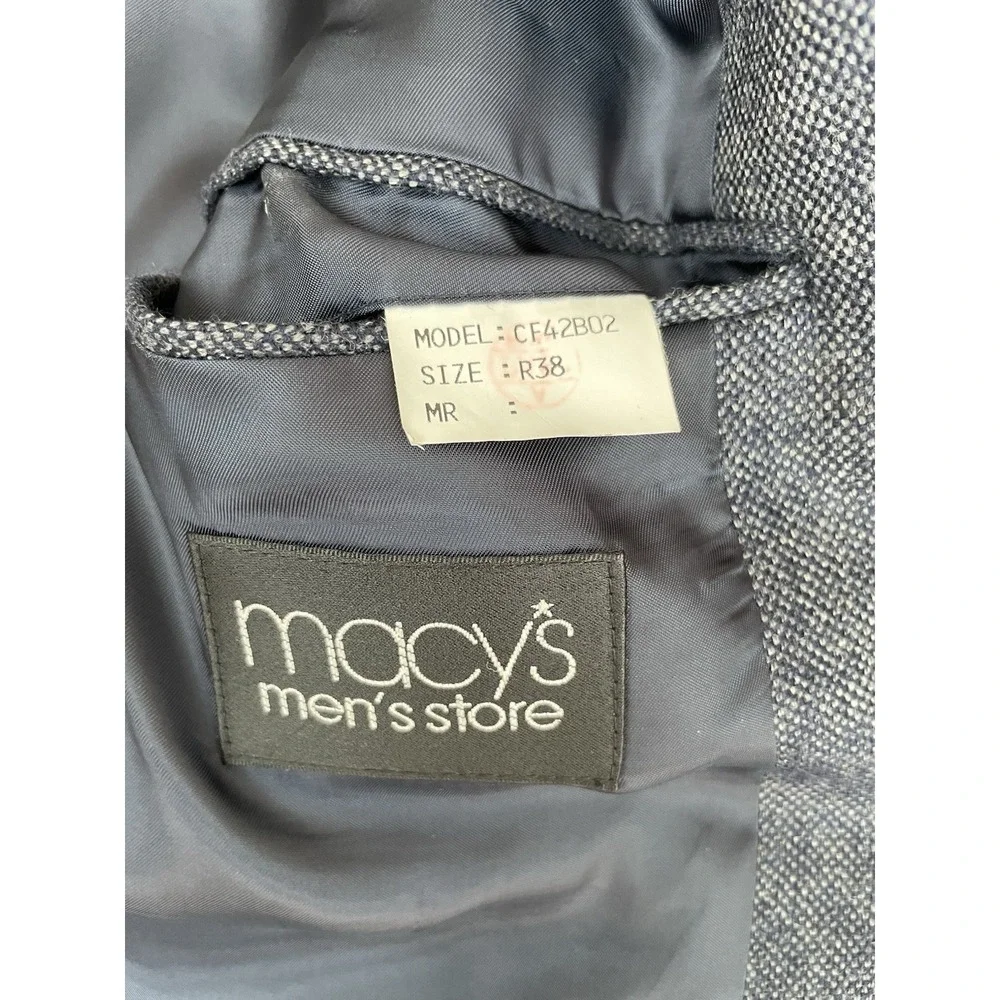 Club Room By Charter Club Wool Cashmere Blazer Blue Size R38 Single‎ Vented